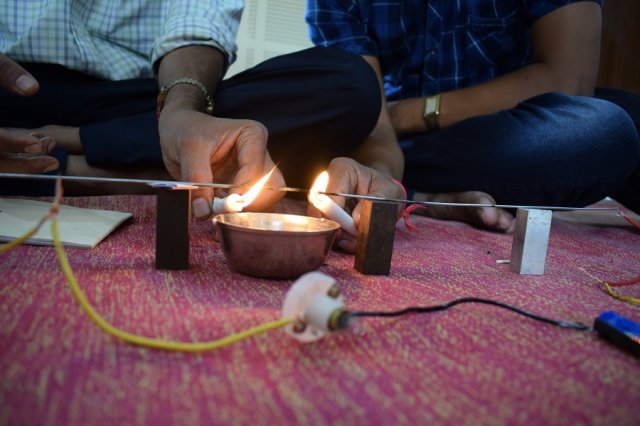 Heat flow in solids.